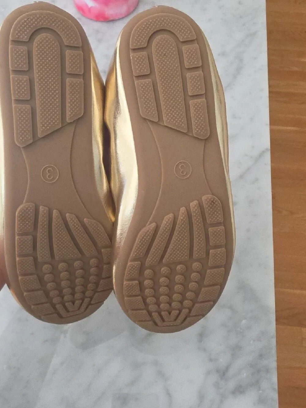 Dream Pairs Girls Metallic Gold Bow Ballet Flats